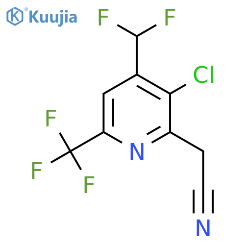 3-Chloro-4-(difluoromethyl)-6-(trifluoromethyl)pyridine-2-acetonitrile structure