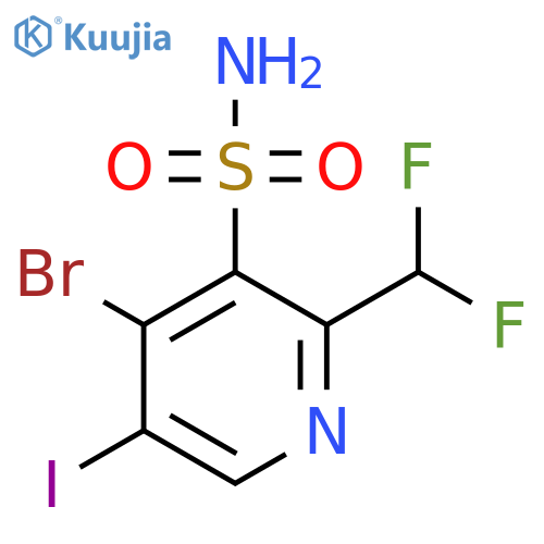 4-Bromo-2-(difluoromethyl)-5-iodopyridine-3-sulfonamide structure