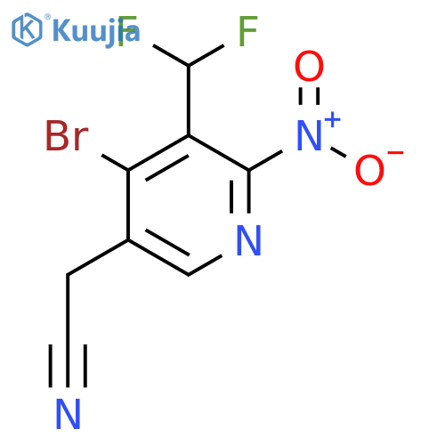 4-Bromo-3-(difluoromethyl)-2-nitropyridine-5-acetonitrile structure