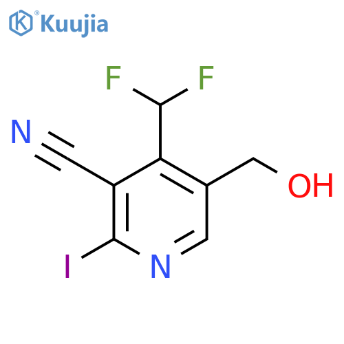 3-Cyano-4-(difluoromethyl)-2-iodopyridine-5-methanol structure