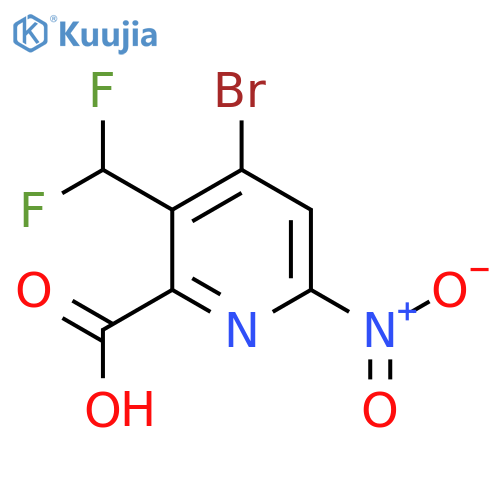 4-Bromo-3-(difluoromethyl)-6-nitropyridine-2-carboxylic acid structure