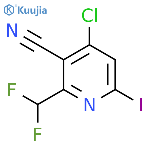 4-Chloro-3-cyano-2-(difluoromethyl)-6-iodopyridine structure
