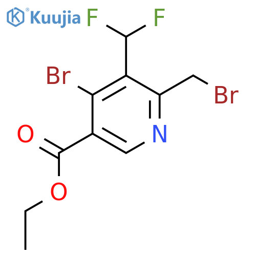 Ethyl 4-bromo-2-(bromomethyl)-3-(difluoromethyl)pyridine-5-carboxylate structure