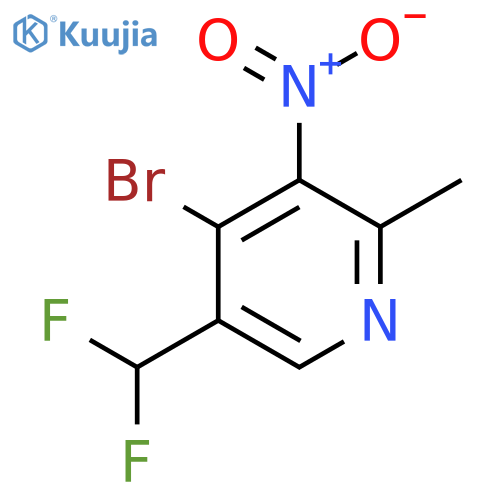 4-Bromo-5-(difluoromethyl)-2-methyl-3-nitropyridine structure