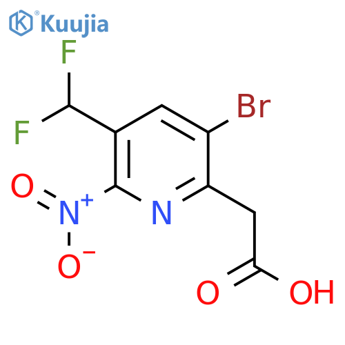 3-Bromo-5-(difluoromethyl)-6-nitropyridine-2-acetic acid structure