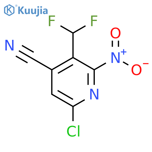 6-Chloro-4-cyano-3-(difluoromethyl)-2-nitropyridine structure