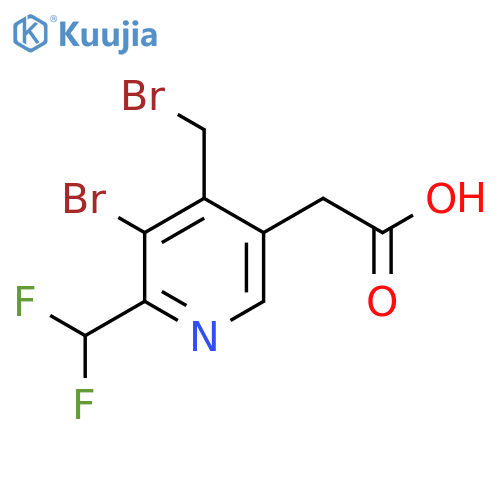 3-Bromo-4-(bromomethyl)-2-(difluoromethyl)pyridine-5-acetic acid structure