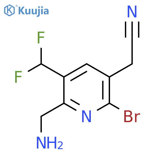 2-(Aminomethyl)-6-bromo-3-(difluoromethyl)pyridine-5-acetonitrile structure