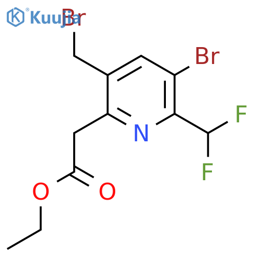 Ethyl 3-bromo-5-(bromomethyl)-2-(difluoromethyl)pyridine-6-acetate structure