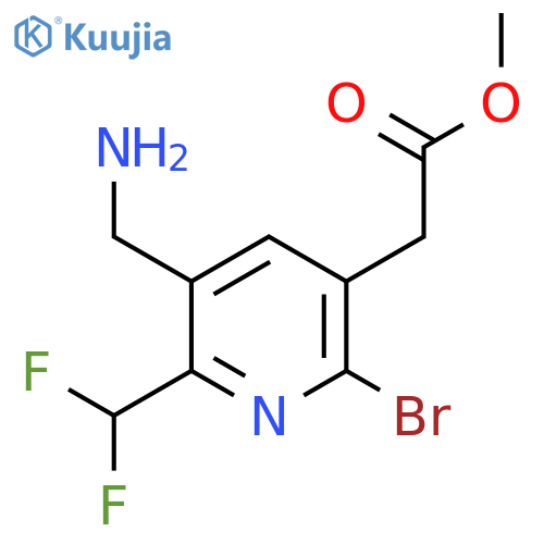 Methyl 3-(aminomethyl)-6-bromo-2-(difluoromethyl)pyridine-5-acetate structure
