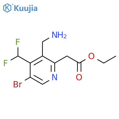 Ethyl 3-(aminomethyl)-5-bromo-4-(difluoromethyl)pyridine-2-acetate structure