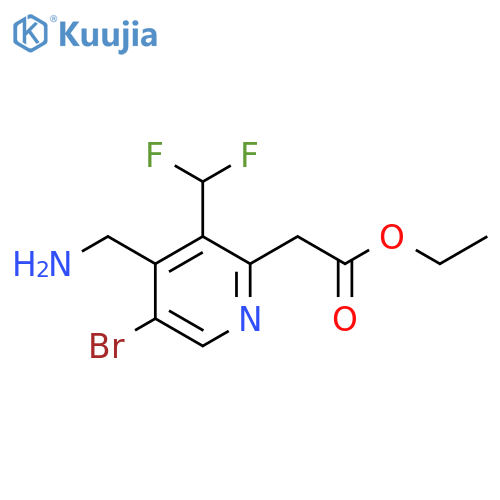 Ethyl 4-(aminomethyl)-5-bromo-3-(difluoromethyl)pyridine-2-acetate structure