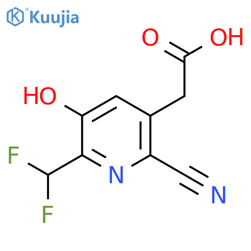 2-Cyano-6-(difluoromethyl)-5-hydroxypyridine-3-acetic acid structure