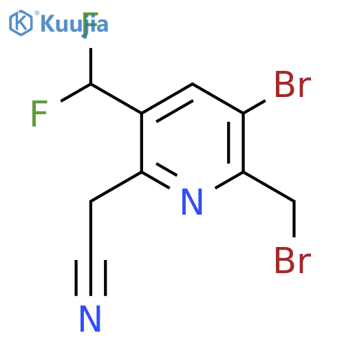 3-Bromo-2-(bromomethyl)-5-(difluoromethyl)pyridine-6-acetonitrile structure
