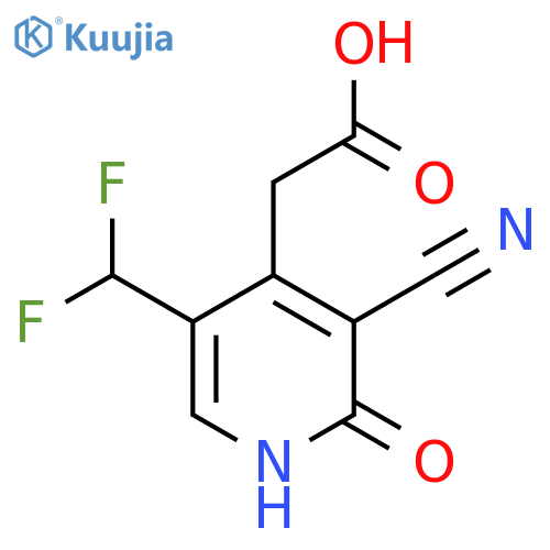 3-Cyano-5-(difluoromethyl)-2-hydroxypyridine-4-acetic acid structure