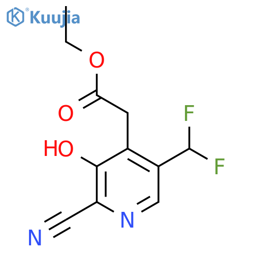 Ethyl 2-cyano-5-(difluoromethyl)-3-hydroxypyridine-4-acetate structure