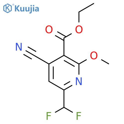 Ethyl 4-cyano-6-(difluoromethyl)-2-methoxypyridine-3-carboxylate structure