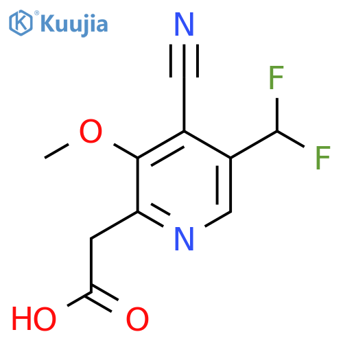 4-Cyano-5-(difluoromethyl)-3-methoxypyridine-2-acetic acid structure