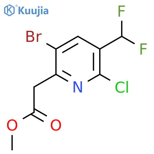 Methyl 5-bromo-2-chloro-3-(difluoromethyl)pyridine-6-acetate structure