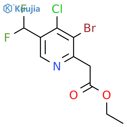Ethyl 3-bromo-4-chloro-5-(difluoromethyl)pyridine-2-acetate structure