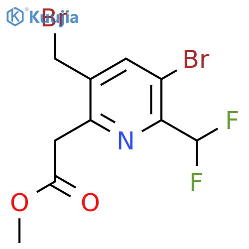 Methyl 3-bromo-5-(bromomethyl)-2-(difluoromethyl)pyridine-6-acetate structure