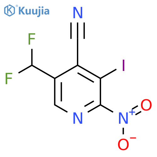 4-Cyano-5-(difluoromethyl)-3-iodo-2-nitropyridine structure