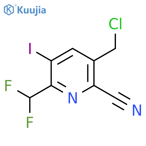 3-(Chloromethyl)-2-cyano-6-(difluoromethyl)-5-iodopyridine structure