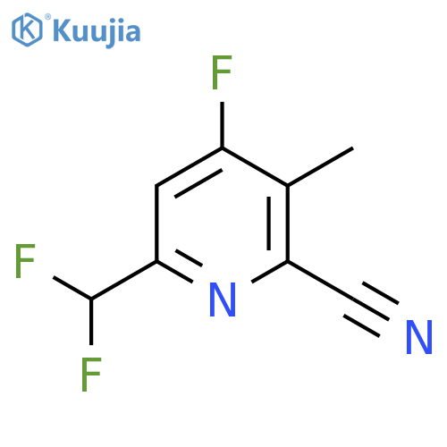 2-Cyano-6-(difluoromethyl)-4-fluoro-3-methylpyridine structure