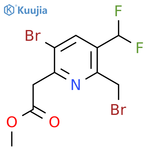 Methyl 5-bromo-2-(bromomethyl)-3-(difluoromethyl)pyridine-6-acetate structure