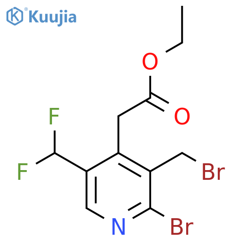 Ethyl 2-bromo-3-(bromomethyl)-5-(difluoromethyl)pyridine-4-acetate structure