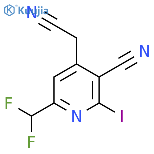 3-Cyano-6-(difluoromethyl)-2-iodopyridine-4-acetonitrile structure