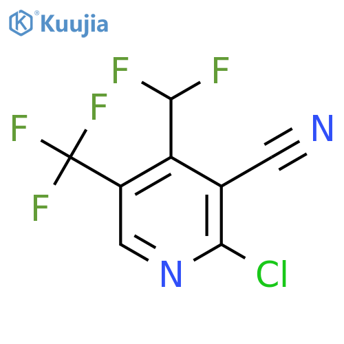 2-Chloro-3-cyano-4-(difluoromethyl)-5-(trifluoromethyl)pyridine structure