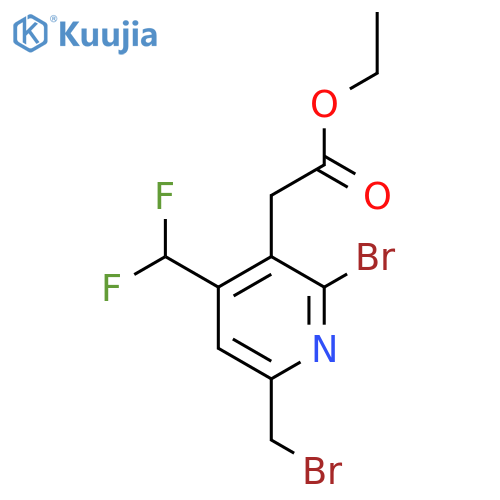 Ethyl 2-bromo-6-(bromomethyl)-4-(difluoromethyl)pyridine-3-acetate structure