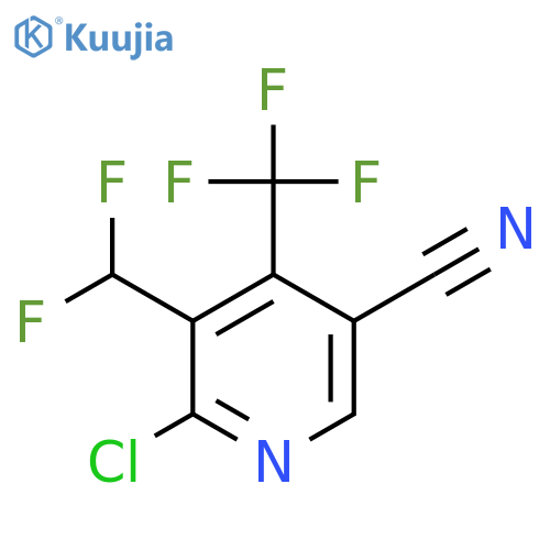 2-Chloro-5-cyano-3-(difluoromethyl)-4-(trifluoromethyl)pyridine structure
