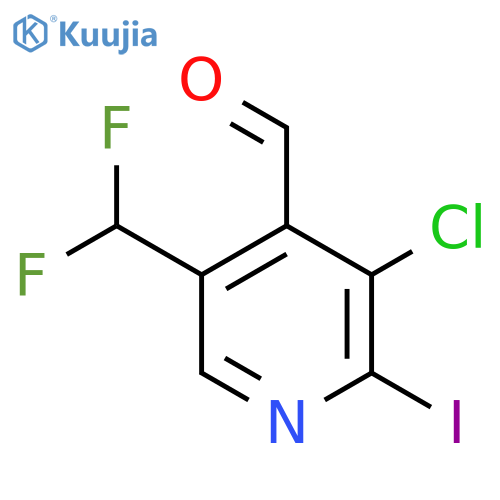 3-Chloro-5-(difluoromethyl)-2-iodopyridine-4-carboxaldehyde structure