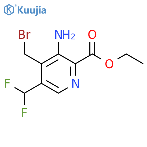Ethyl 3-amino-4-(bromomethyl)-5-(difluoromethyl)pyridine-2-carboxylate structure
