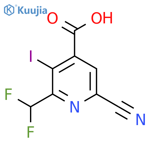 6-Cyano-2-(difluoromethyl)-3-iodopyridine-4-carboxylic acid structure