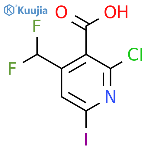 2-Chloro-4-(difluoromethyl)-6-iodopyridine-3-carboxylic acid structure