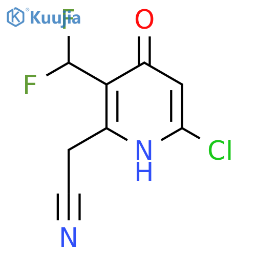 6-Chloro-3-(difluoromethyl)-4-hydroxypyridine-2-acetonitrile structure
