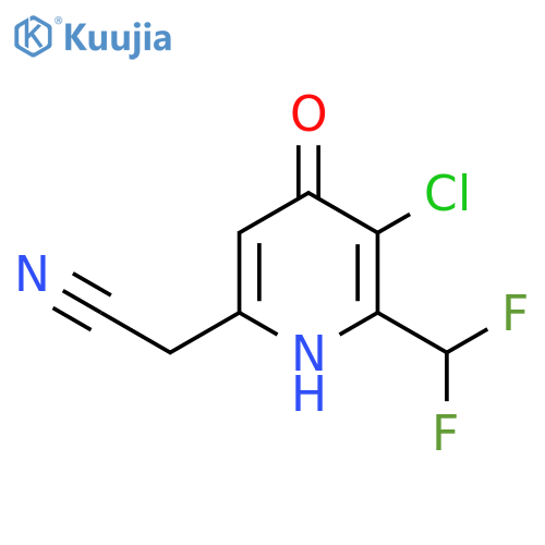 3-Chloro-2-(difluoromethyl)-4-hydroxypyridine-6-acetonitrile structure