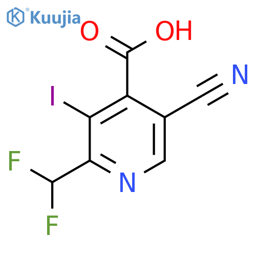 5-Cyano-2-(difluoromethyl)-3-iodopyridine-4-carboxylic acid structure