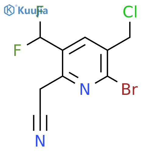 2-Bromo-3-(chloromethyl)-5-(difluoromethyl)pyridine-6-acetonitrile structure