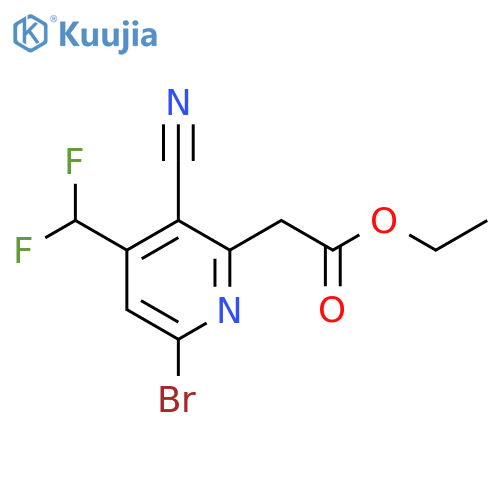 Ethyl 6-bromo-3-cyano-4-(difluoromethyl)pyridine-2-acetate structure