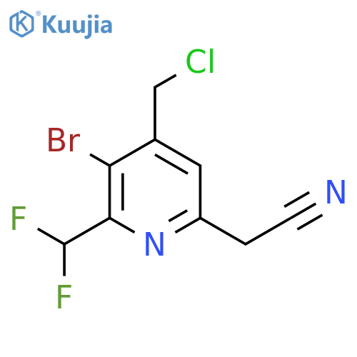 3-Bromo-4-(chloromethyl)-2-(difluoromethyl)pyridine-6-acetonitrile structure
