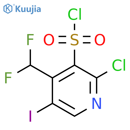 2-Chloro-4-(difluoromethyl)-5-iodopyridine-3-sulfonyl chloride structure