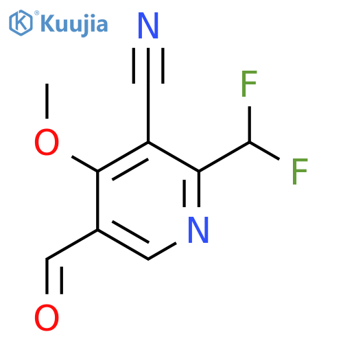 3-Cyano-2-(difluoromethyl)-4-methoxypyridine-5-carboxaldehyde structure