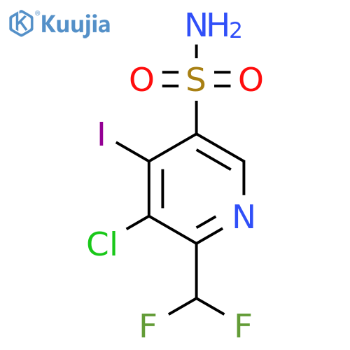 3-Chloro-2-(difluoromethyl)-4-iodopyridine-5-sulfonamide structure