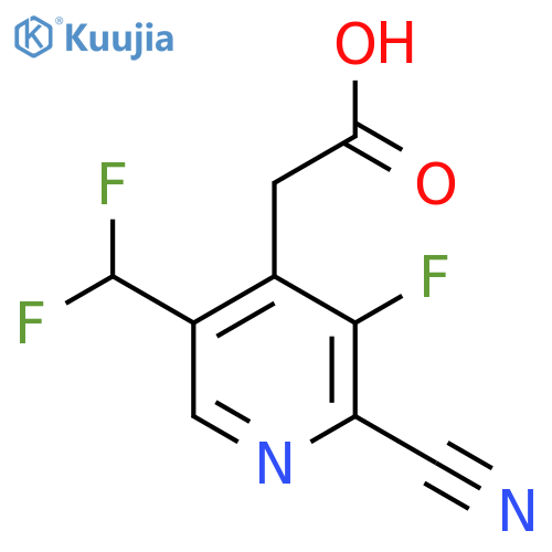 2-Cyano-5-(difluoromethyl)-3-fluoropyridine-4-acetic acid structure