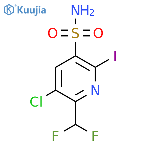 3-Chloro-2-(difluoromethyl)-6-iodopyridine-5-sulfonamide structure