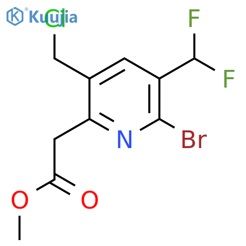 Methyl 2-bromo-5-(chloromethyl)-3-(difluoromethyl)pyridine-6-acetate structure